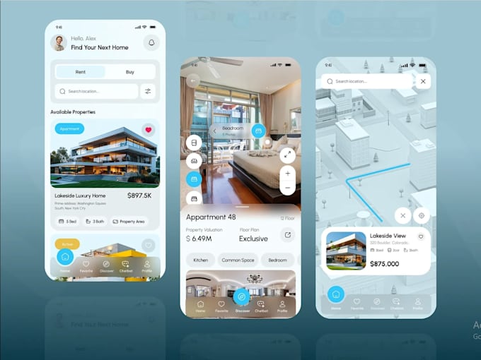 develop real estate app, and website, event management app, mobile app,