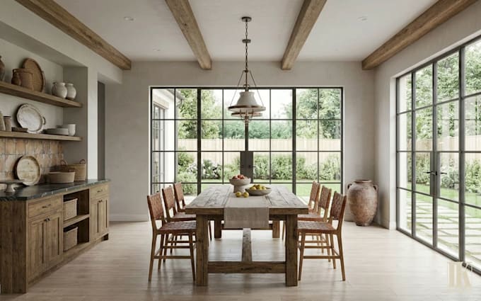 do residential realistic interior design, 3d visualization for real estate