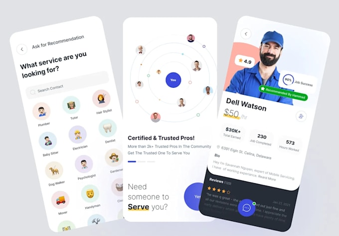 develop laundry barber spa handyman plumber electrician app with ai integration