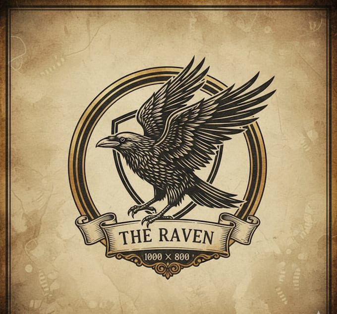 design a vintage raven logo