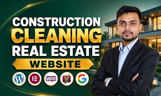 create construction website, real estate website or cleaning website