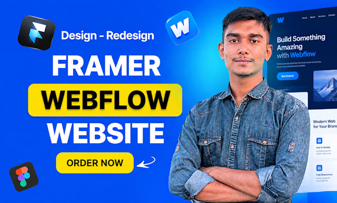design framer or webflow website, figma to framer webflow landing page