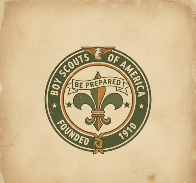 design a vintage scout logo