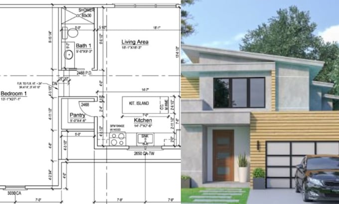 design 2d floor plan, house plan, and city permit drawings in autocad