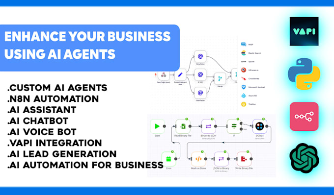 develop ai agents, chatbot, voice assitant using n8n, vapi and zapier