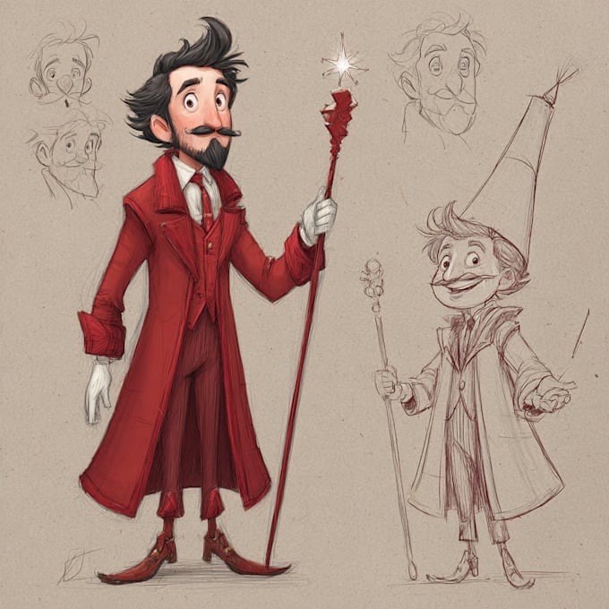 illustrate christmas card, christmas character