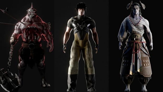 create a high quality game ready 3d character or monster