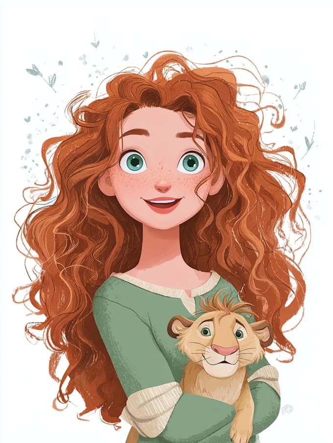 make a disney children cartoon illustration