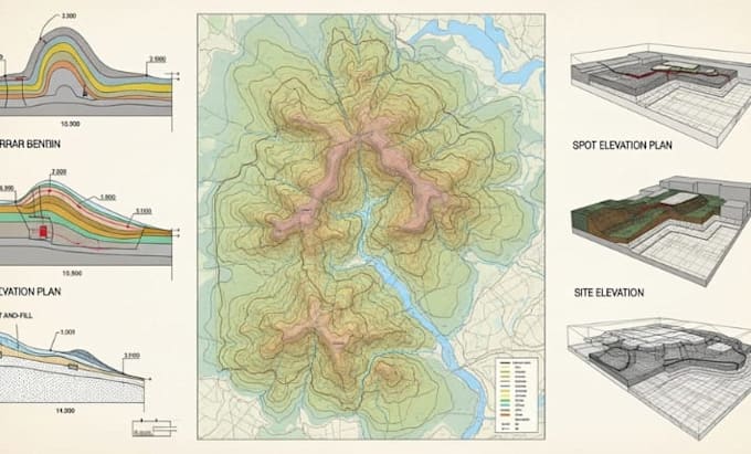 create terrain, topography and site elevation drawings