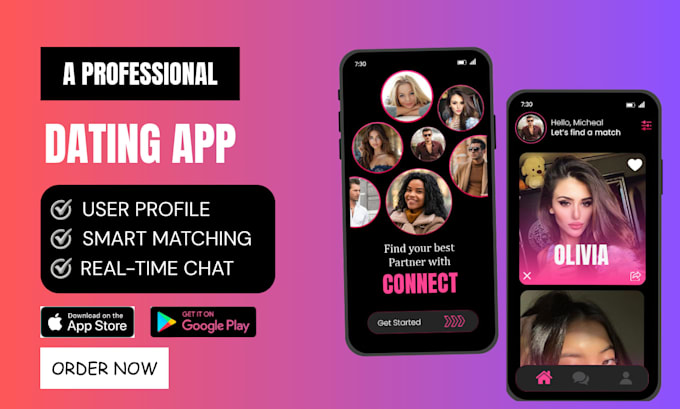 build dating app like tinder, bumble, hinge, flutter app, match making app