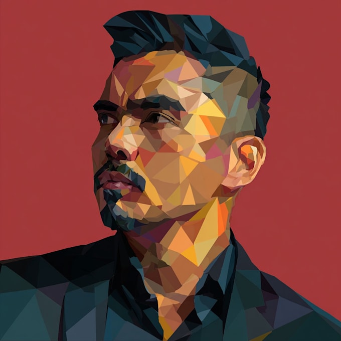 create stunning low poly vector portrait art