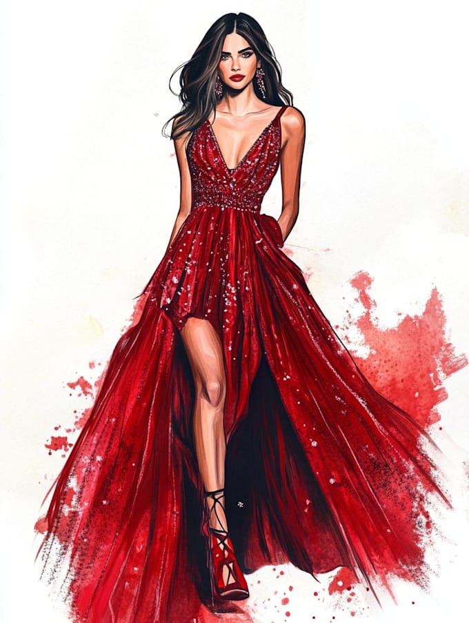 Draw a professional fashion illustration by Noeliabronson | Fiverr