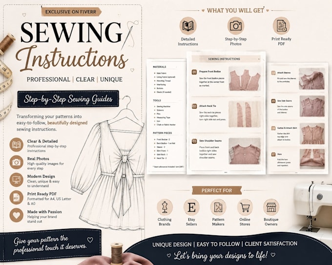 do step by step custom sewing instruction guide any project