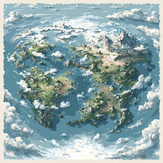 make fantasy map design map illustration city map world map