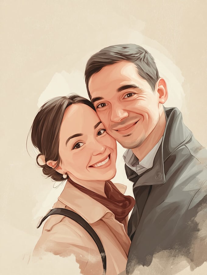 draw couple portrait illustration