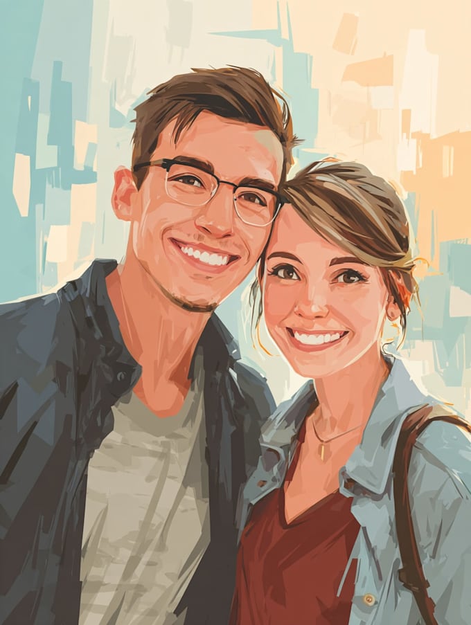 do couple portrait illustration from photo