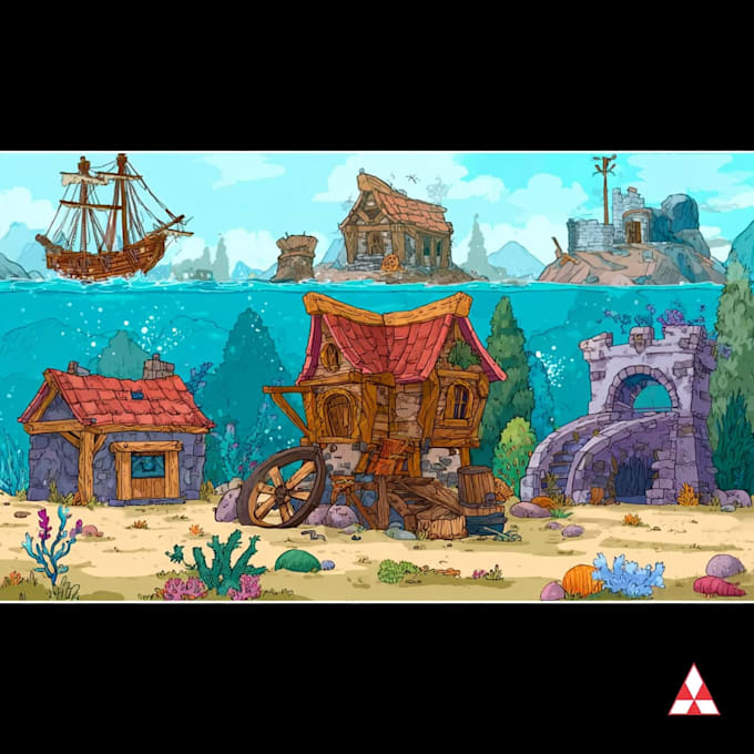 design 2d backgrounds and game assets
