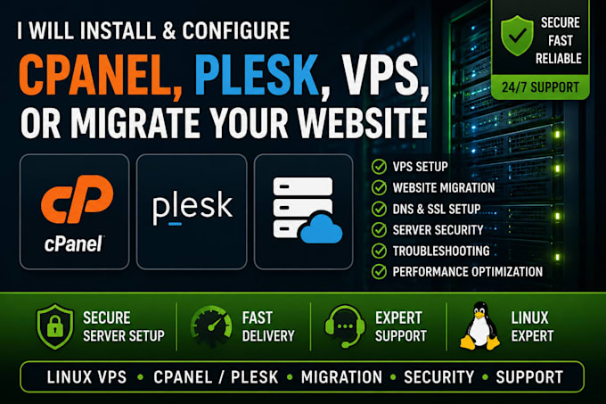 install and configure cpanel or plesk on your vps