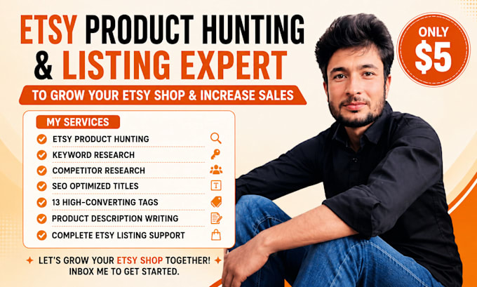 do etsy product hunting and product listing