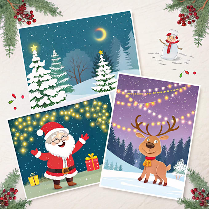 create christmas cards and illustrations