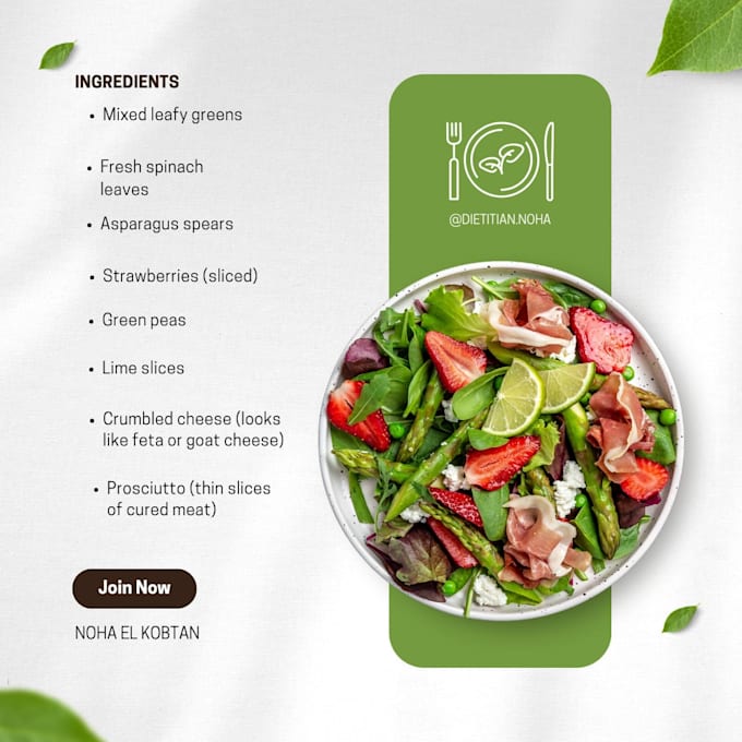 Design a custom diet plan for your health by Dt_nohaelkobtan | Fiverr