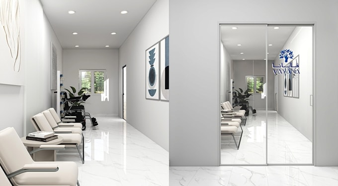 do medical clinic design with floor plan and 3d renderings