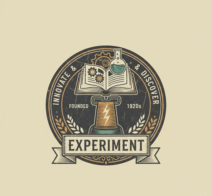 design a unique vintage experiment logo for your brand
