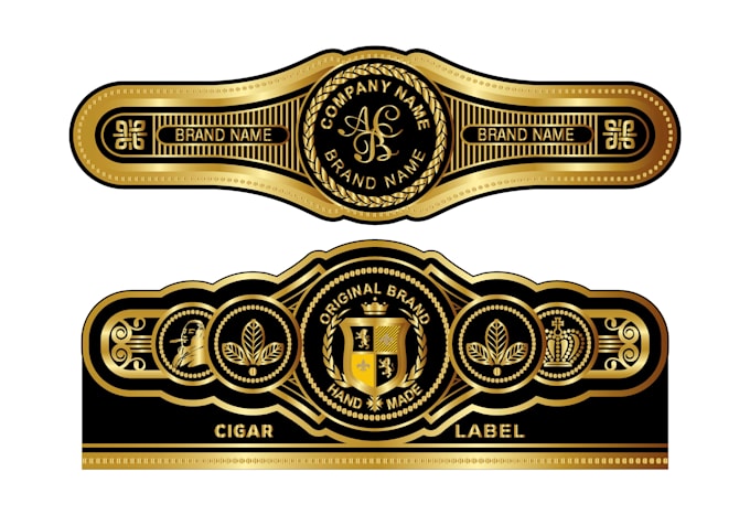 do modern cigar logo, bands, label, and cigar box design