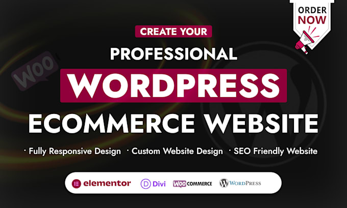 create a responsive wordpress ecommerce we bsite or woocommerce online store