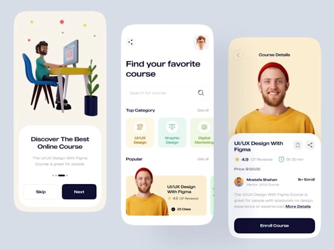 develop ai e learning app, scholarship, online course app, eclassroom website