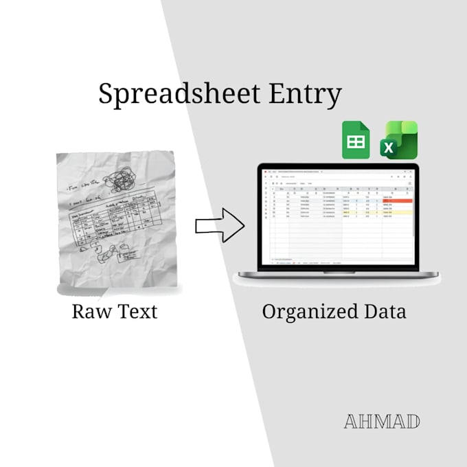 accurate PDF and image to excel or google sheets data entry conversion