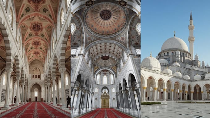 Do 3d interior, exterior mosque and church design with ultra realistic ...