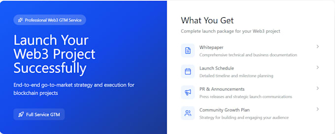 develop an expert GTM strategy for your web3 project launch