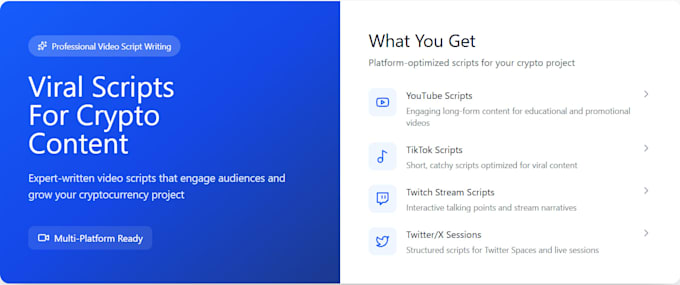write scripts for your crypto content video