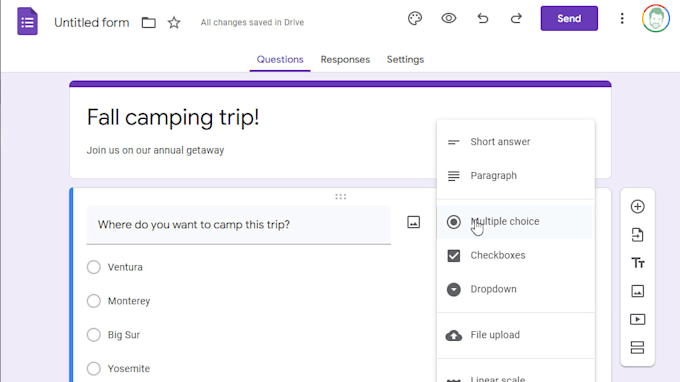 create landing page, google form, online survey, typeform, formstack, formsite