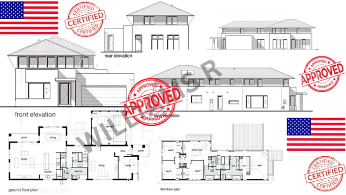 provide stamped architectural and mep construction drawings for city ca, ny