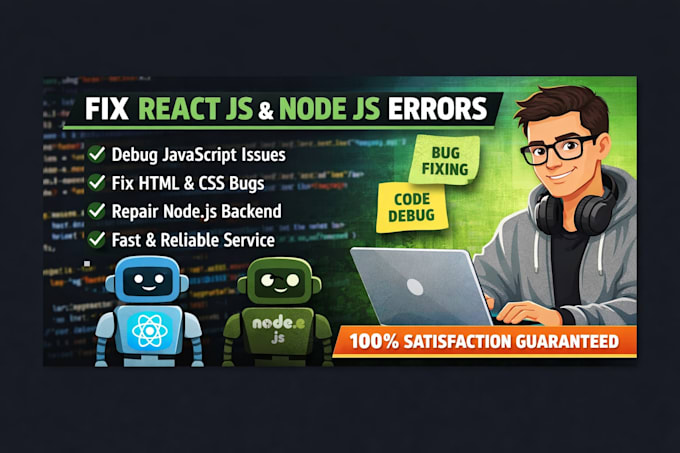 fix react js html css node js bugs