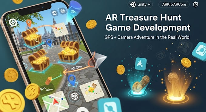 develop an ar treasure hunt adventure game for ios and android