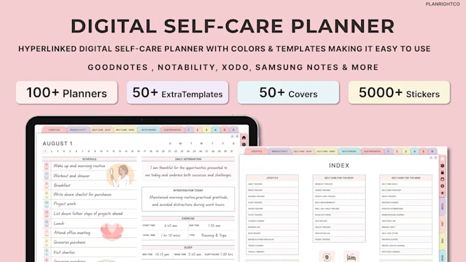 Design self care planner, mental health journal, self care journal and ...