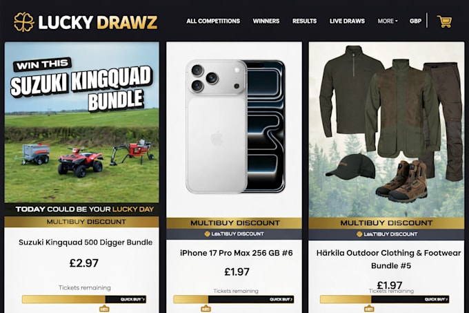 create a raffle competition website on wordpress