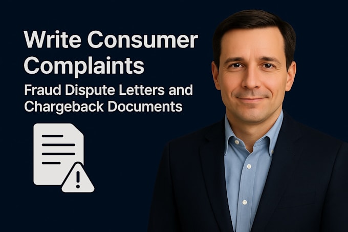 write consumer complaints fraud dispute letters and chargeback documents