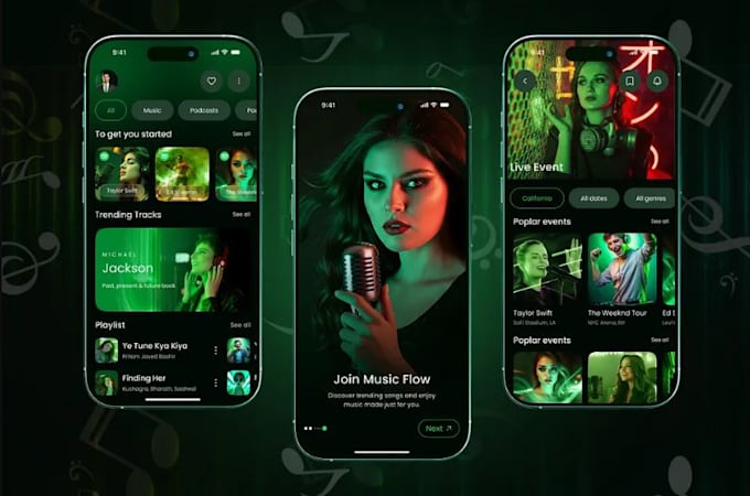 develop music streaming app live streaming app music streaming website