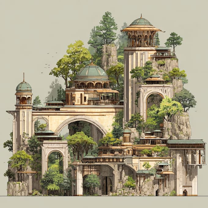 Design a environment concept art and fantasy landscape by Osheeuller ...