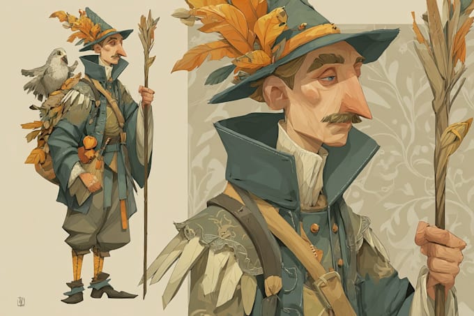 design character concept art and character illustration