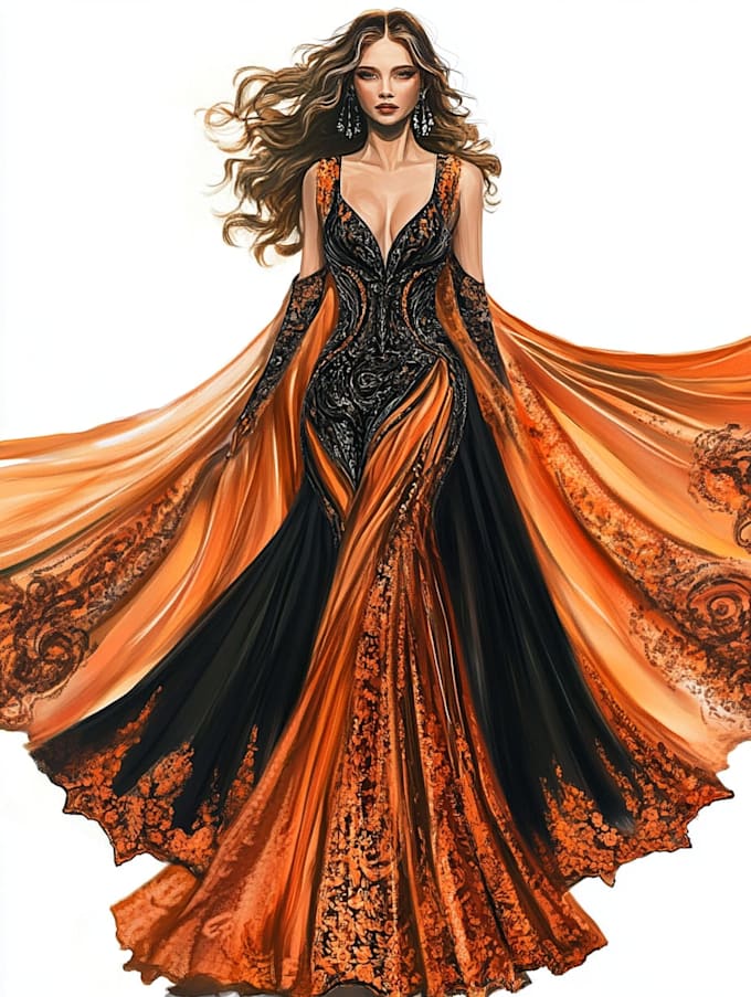 Draw fashion illustration and sketches by Josueledford | Fiverr