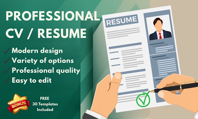 create professional resume and modern CV design