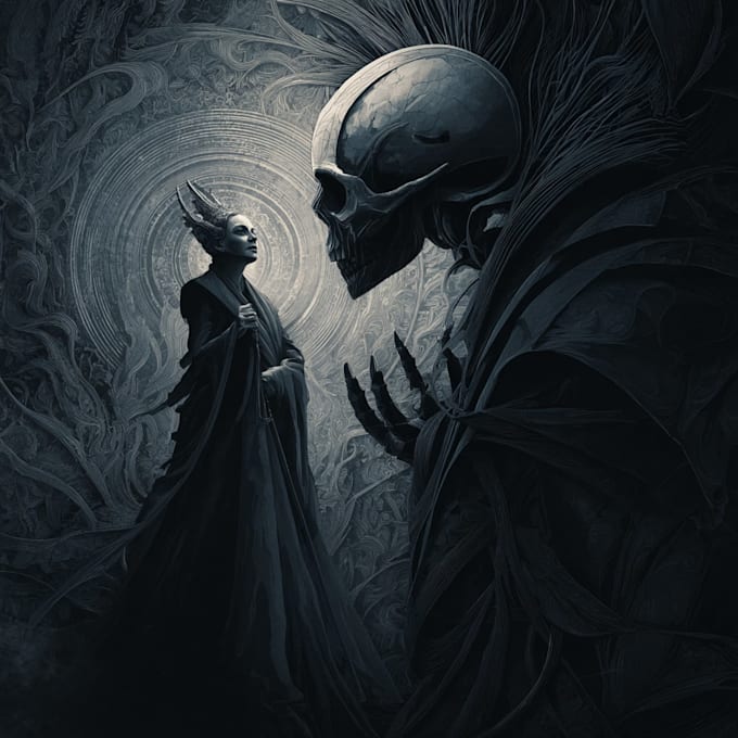 draw horror and dark fantasy illustrations