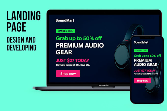create a modern, high converting landing page for your brand or startup