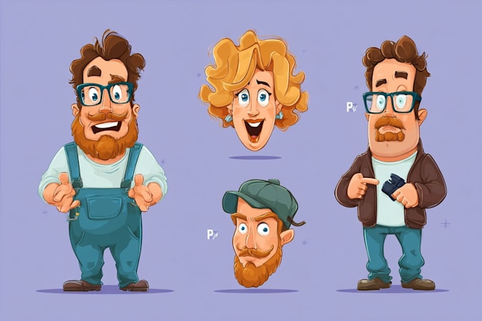 design vector character, cartoon avatar or mascot