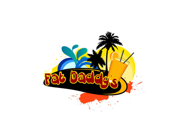 design colorful drink juicy fat daddys logo
